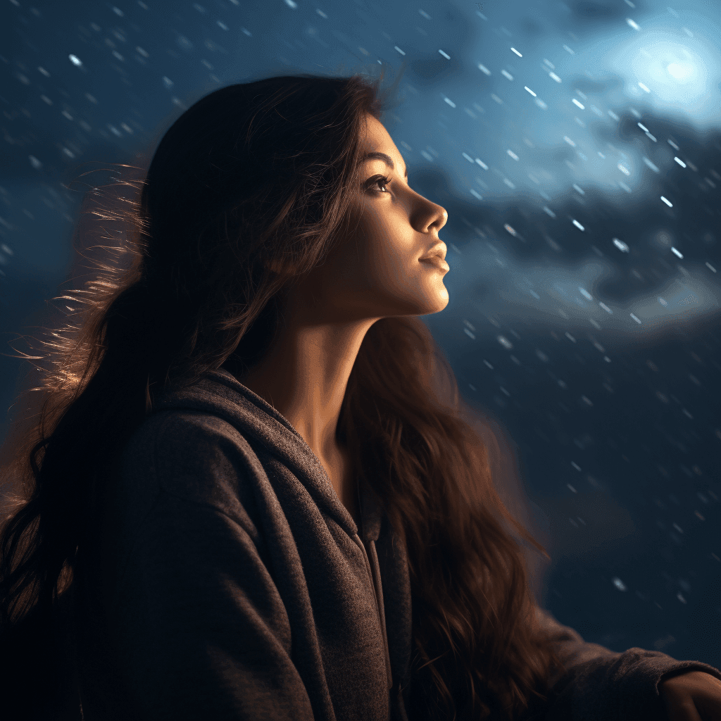 Image of thoughtful person observing an open horizon, symbolizing the search for clarity in financial goals. ia IMAGE